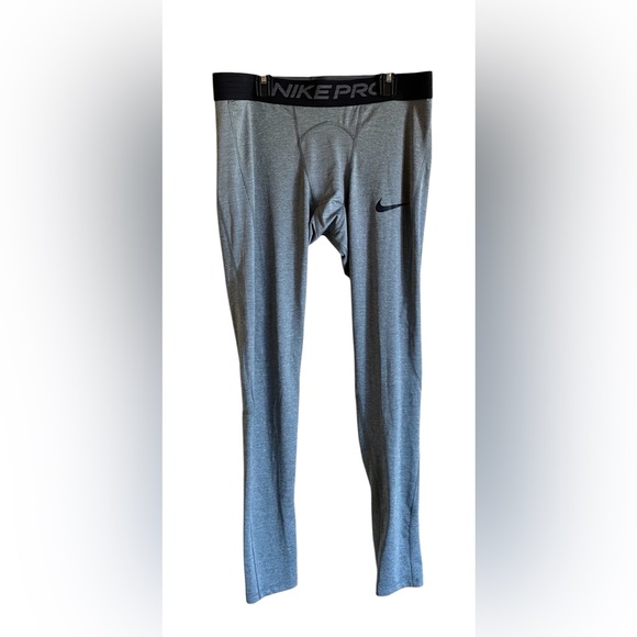 Men’s NIKE PRO Combat Training Leggings Tights Gray XL - Picture 1 of 3
